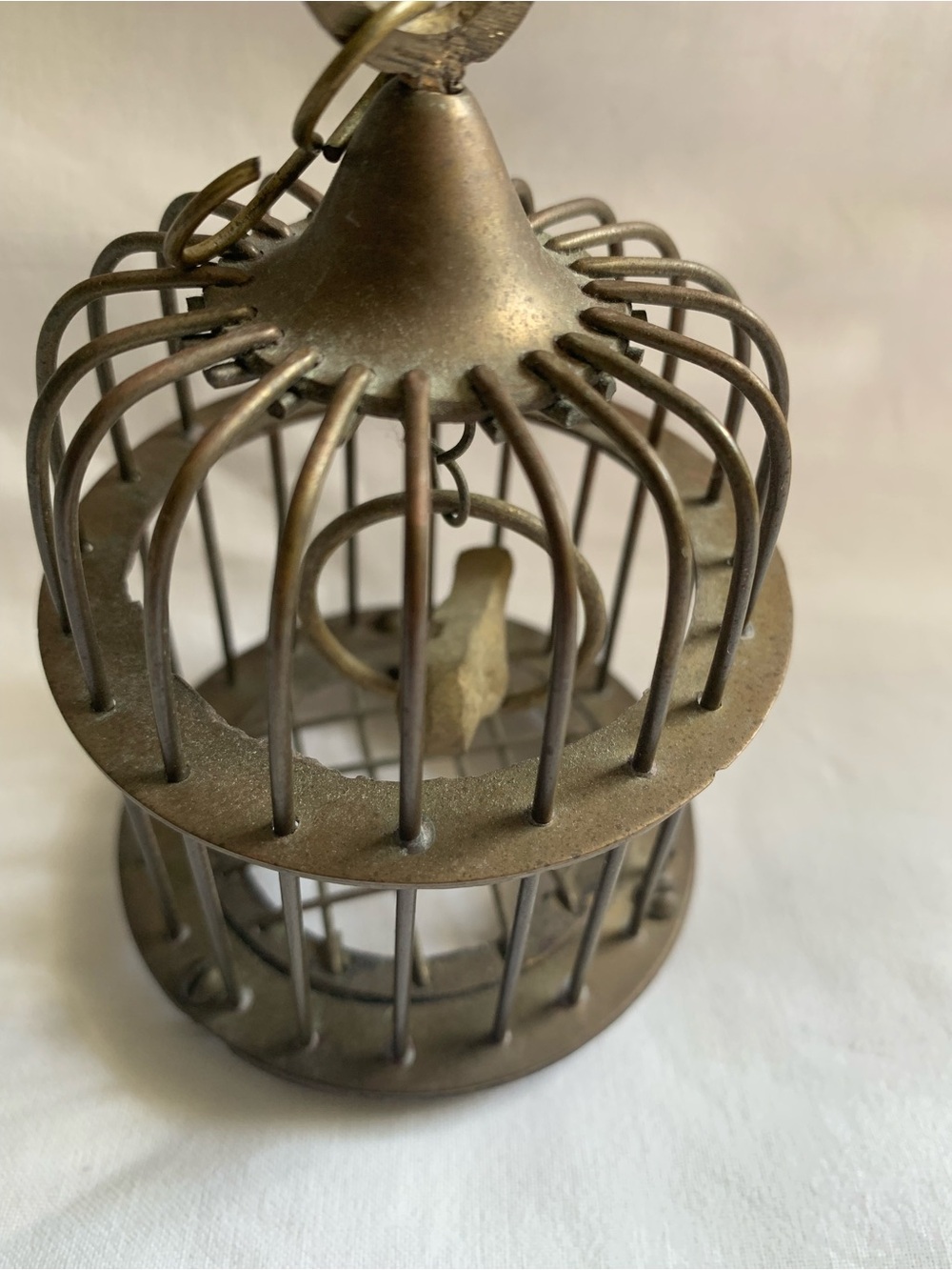Vintage Miniature Brass Bird Cage - Picture 2 of 8
